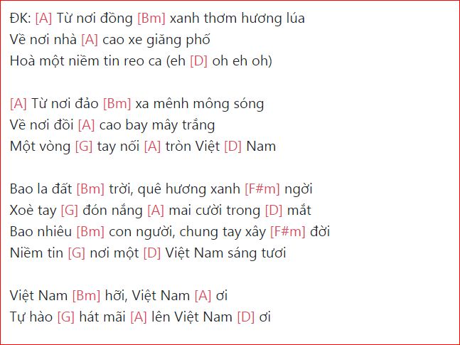 hợp âm việt nam ơi