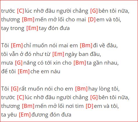 hợp âm tôi chỉ muốn nói 1