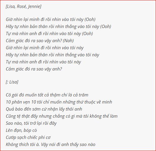 Lời bài hát How You Like That lyric