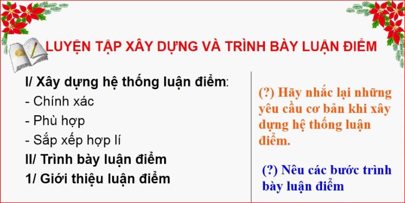 luyện tập xây dựng và trình bày luận điểm