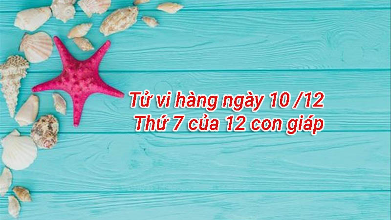 Tử vi hàng ngày 10 /12 Thứ 7 của 12 con giáp